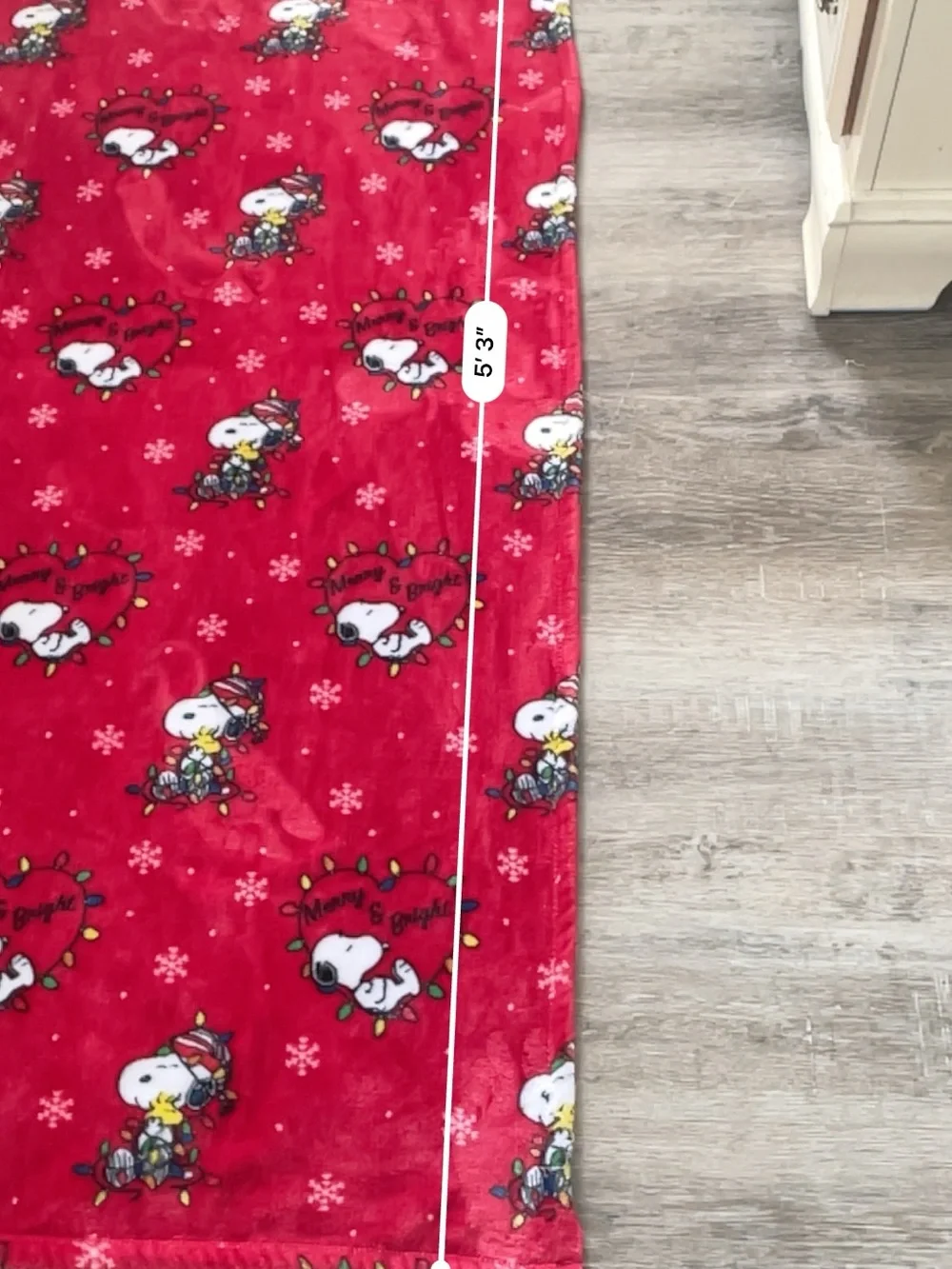 Berkshire Peanuts Snoopy Christmas Fleece Throw Blanket 37” x 63”
